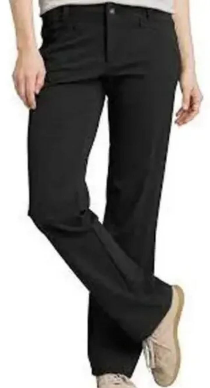PrAna Halle Pants Zion Water Repellent Straight Roll Up Relaxed Black 14